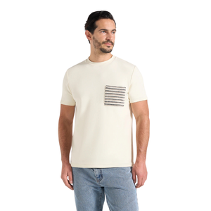 Camiseta de Manga Corta con Cuello Redondo para Hombre, Bolsillo en el Pecho, Diseño Gráfico, Corte Regular, Casual, Venta al por Mayor, Personalizada, OEM, Camiseta de Jersey de Algodón - Product Image 3