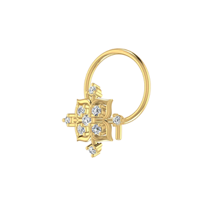 จิวจมูกเพชรแท้ 0.05 กะรัต ดีไซน์ Imperial Arc ทอง 14K ยี่ห้อ Ajretail - Product Image 4