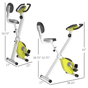 Cyclette Magnetica Pieghevole Gialla con 8 Livelli e Display LCD per Uso Domestico - Product Image 3