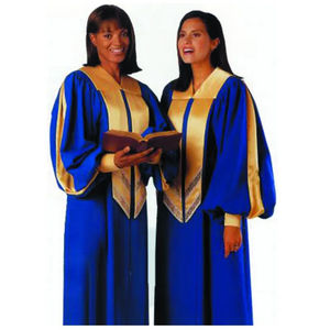Túnica de Coro de Iglesia Azul y Dorada con Logotipo Personalizado, Bordado, con Estola, Diseño de Alta Calidad - Product Image 4
