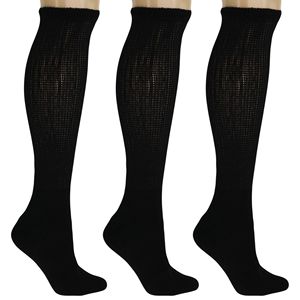 Calze da Uomo per Diabetici al Ginocchio, 3 Paia, Non Stringenti, Imbottite, Traspiranti in Cotone, Taglie 9-15, per Gonfiore - Product Image 5