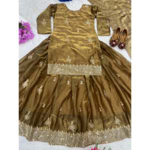 Conjunto de Lehenga con Top de Fiesta para Mujer de Diseñador con Hermoso Dupatta - Product Image 6