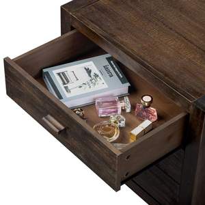 Comodino laterale in legno a 3 cassetti per soggiorno - Product Image 4