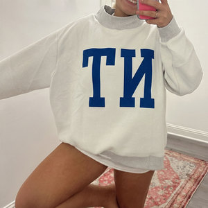 เสื้อพูลโอเวอร์โอเวอร์ไซส์ผ้าฝ้ายนุ่มปักลายด้านหน้าพิมพ์ลายตามสั่งสำหรับผู้หญิงปี 2026 คอกลม ไม่มีซับใน สไตล์ลำลอง สตรีทแวร์ สำหรับฤดูหนาวและฤดูใบไม้ร่วง - Product Image 5