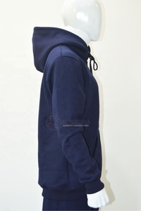 เสื้อฮู้ดซิปผู้ชายสีกรมท่า 400 GSM ผ้าฝ้าย 100% หนานุ่ม ทรงโอเวอร์ไซส์ มีกระเป๋าหน้า แขนเสื้อแบบริบ ปักโลโก้ตามสั่ง - Product Image 2
