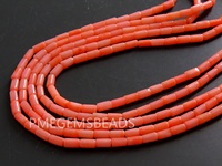 Cuentas de Tubo Cilíndricas de Piedra Coral Rosa Sueltas, Certificadas por Terceros, para Fabricación de Joyería PMEGEMSBEADS, 10 Hilos de 16 Pulgadas, 4x2MM, Orificio de 0.35MM