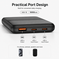 Batterie externe compacte 10000 mAh, chargeur USB portable 10000 mAh, impression de logo, approvisionnement en gros pour voyages, camping, téléphones, vente au détail