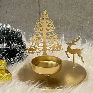 Décoration de Noël en métal doré sur mesure pour le sommet de l'arbre, décoration de table artificielle pour la maison - Product Image 2