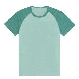 <b>Men's</b> Raglan Sleeve O-Neck Knitted T-Shirt <b>Animal</b> Print Casual Regular Fit Short Sleeve Teal Green 100% Cotton Front Logo - Product Image 2