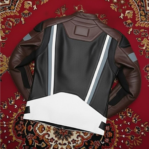 เสื้อแจ็คเก็ตหนัง PU สำหรับขี่มอเตอร์ไซค์ ขายส่ง แบบซิป ดีไซน์เองได้ สำหรับฤดูหนาว  ลำลอง  ใส่ได้ทั้งชายและหญิง คุณภาพสูง ผลิตจากโพลีเอสเตอร์ ไซส์ใหญ่ - Product Image 2