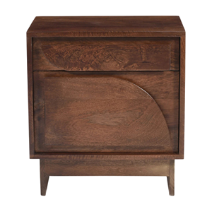 Mesa de Noche de Madera Maciza con Cajón, Armario con Puerta para Almacenamiento, Mesita de Noche Moderna para Dormitorio, Hotel y Uso Doméstico - Product Image 1