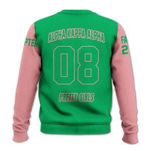 Sudadera Alpha Aka Alpha Rosa Verde con Cuello Redondo para Hombre, Corte Regular, Diseño con Letras Griegas, Sudadera con Estampado por Sublimación - Product Image 6