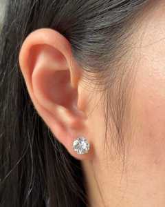 Solitaire Stud <b>Earrings</b> 3 Carat Round Lab Grown Diamond Elegant 6 Prong Classic Everyday Wear <b>Fine</b> Jewelry Wholesale 18k Gold - Product Image 3