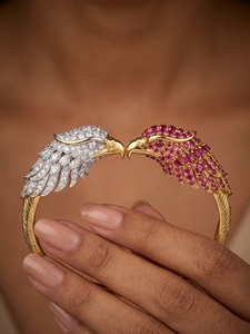 Pulseras de Oro 24K con Diamantes y Rubíes Engastados en Canal, Joyería de Lujo para Mujer, Ideal para Fiestas - Product Image 2