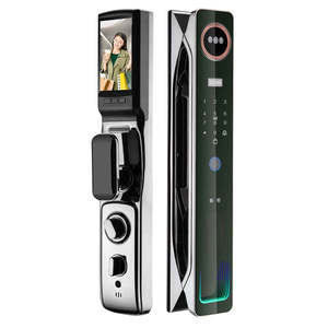 Cerradura de puerta Digital de reconocimiento facial biométrica huella dactilar RFID seguridad inteligente Video intercomunicador Push Pull cerradura de puerta inteligente - Product Image 1