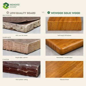 Planche à servir en bois personnalisée pour steak avec 3 compartiments à sauce, assiette à steak en bois massif pour restaurant - Product Image 4