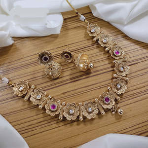 Gold Plated Pota Stone and <b>Pearl</b> Necklace <b>Set</b> 10574076 Fine Jewelry Collection - Product Image 1