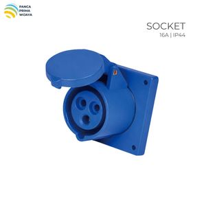 Enchufe de Panel Industrial de Alta Calidad 16A IP44 2P+E 220-250V 6H LX-313N, Tomacorriente Eléctrico - Product Image 1