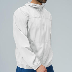 Custom <b>Men's</b> <b>Lightweight</b> Training <b>Jacket</b> Hooded Windbreaker Breathable Quick Dry Running Gym Sportswear Athletic Full Zip <b>Jacket</b> - Product Image 4