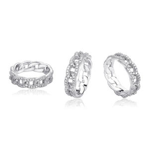 Anillo de Cadena de Plata 925 para Hombre con Diamante Cultivado en Laboratorio, Detalle de Incrustaciones, Ligero, Inspirado en el Hip Hop, Joyería de Moda - Product Image 3