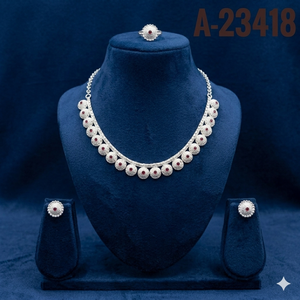 Elegant MOLL JEWELLERS <b>Silver</b> 22k Gold Plated Zircon Floral <b>Chokers</b> Necklace Earring Set Trendy Matching Engagement Party - Product Image 1