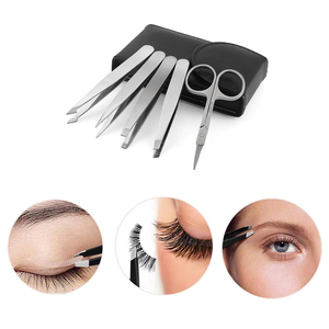 Pinzas de belleza de acero inoxidable, pinzas profesionales para extensión de pestañas, pinzas para depilar cejas, juego de herramientas de maquillaje para mujer, 1 ud. - Product Image 5