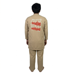 ชุดเสื้อยืดและกางเกงขายาวผู้ชายดีไซน์ทันสมัยวัสดุพรีเมียม แขนสั้น ใส่สบาย - Product Image 6