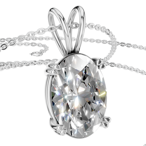 Collar con Colgante de Moissanita de Lujo, Joyería Fina Clásica, Cadena de Oro de 14K para Mujer, Corte Ovalado, Joyería para Fiesta - Product Image 3