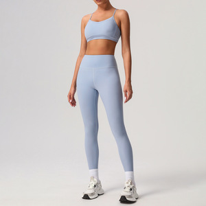 Seamless Women's Yoga Bra Sets Halter Neck <b>Turtleneck</b> Quick Dry Spandex/Nylon 3-Piece Sport Gym Fitness Running Clothing - Product Image 5