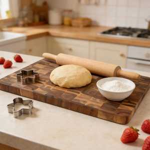 Planche à découper en bois d'acacia avec poignée ronde, plateau de service en bois, plateau à fromage, planche à découper de cuisine, plateau alimentaire sûr - Product Image 5