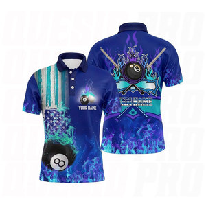 เสื้อโปโลแขนสั้นผู้ชายแบบแห้งเร็ว สีตามสั่ง เสื้อโปโลบิลเลียด พิมพ์ลายแบบระเหิด ระบายอากาศได้ดี แห้งเร็ว ชุดกีฬา - Product Image 2