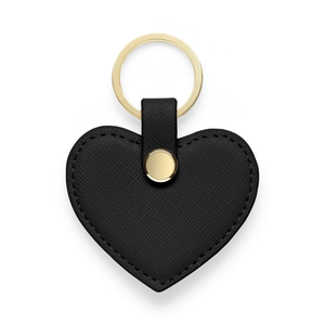 Llavero de Cuero Marrón Promocional, Forma de Corazón de Color Negro, Llavero de Cuero PU en Blanco de Alta Calidad para Regalo Promocional - Product Image 1