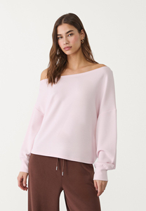 Sudadera Oversize para Mujer, con Hombros Descubiertos, Manga Larga, Color Sólido, Tejido de Algodón Transpirable, Estilo Cuello Redondo, para Otoño - Product Image 5