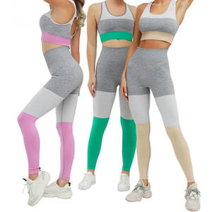 High Waist Color Blocked Yoga <b>Leggings</b> Knee Length Contrast Stitch Spandex Polyester Four-Way Stretch <b>Women's</b> Active wear <b>Shorts</b> - Product Image 5