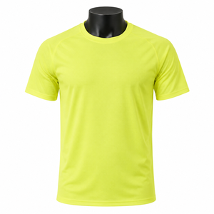 เสื้อฟุตบอลคอกลมสีเหลืองนีออนสำหรับผู้ชาย ผ้าโพลีเอสเตอร์ 100% ระบายเหงื่อได้ดี แขนสั้น ทรงปกติ เสื้อผ้าสำหรับผู้ใหญ่ - Product Image 1