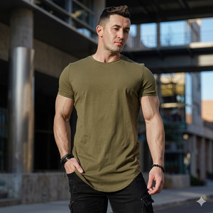Camiseta de Algodón para Hombre, Moderna, de Manga Corta, Cuello Redondo, Tela Suave y Transpirable, Ropa Casual para Uso Diario, Proveedor Mayorista de Ropa de Verano - Product Image 3