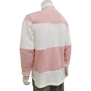 เสื้อโปโลแขนยาวผู้ชาย ลายทางสีชมพูขาว ดีไซน์ทันสมัย ทรงปกติ - Product Image 2