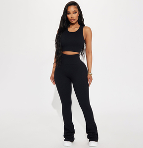 Conjunto Deportivo de Dos Piezas para Niñas, Hecho a Medida, de Nailon y Elastano de Alta Calidad, Tela de Yoga Suave y Cómoda - Product Image 1