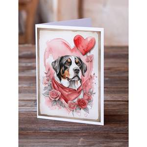 การ์ดเปล่าขนาด5x7แปลกๆ A7ขนาด5x7เหมาะสำหรับชาวสวิสภูเขาสุนัขวาเลนไทน์กุหลาบการ์ดอวยพรแพ็ครวม8ซอง - Product Image 2