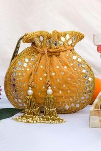 Bolso de Noche Tipo Potli con Bordado y Cuentas, con Cordón Ajustable, para Fiestas, Bodas, Joyería y Cosméticos - Product Image 6