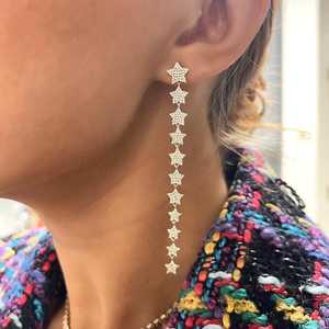 Pendientes de Diamantes en Forma de Estrella, Cultivados en Laboratorio, con Engaste Pavé, Cierre a Presión, Certificados por IGI, Minimalistas, Elegantes, de Lujo para Boda, 14K 18K - Product Image 3
