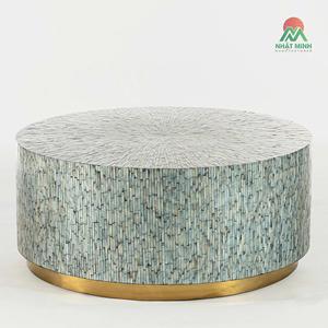Table basse ronde en rotin Nhat Minh, faite à la main, mobilier de salon contemporain, design moderne - Product Image 3