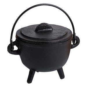 Caldero vintage de hierro fundido con tapa y asa, kit perfecto para quemar incienso, a precio de mayoreo. - Product Image 5