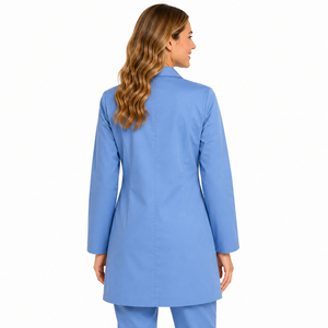 Bata de Laboratorio para Mujer, Bata Médica Azul para Hospital, Uniforme Profesional de Laboratorio para Doctores, Enfermeras, Farmacéuticos y Científicos - Product Image 4