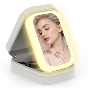 Borsa per il Trucco LED Ricaricabile Portatile con Luce a 3 Colori, Luminosità Regolabile, Specchio Cosmetico Impermeabile per Viaggi - Product Image 1