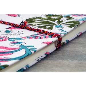 Diarios hechos a mano con tapas duras de papel estampado de algodón con diseño floral y hojas para regalo de mujer - Product Image 3