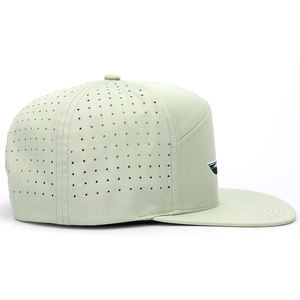 Casquette Snapback en Coton à 7 Panneaux Personnalisée, Visière Plate Verte, Perforations Laser, Logo Brodé, Luxe, Streetwear Adulte - Product Image 6