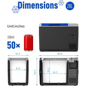 Frigorifero Portatile V28 da 29Qt per Auto, 12V 45W, Silenzioso, con Controllo APP per Camper, Barca e Congelamento in Auto - Product Image 3