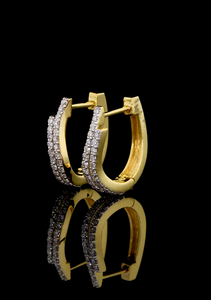 Élégantes boucles d'oreilles créoles Bali en diamant de laboratoire, finition or, boucles d'oreilles créoles de luxe pour femmes, à porter au quotidien, bijoux de fête - Product Image 3