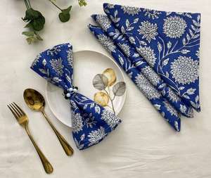 Servilletas de tela de algodón lavables con estampado floral ligero, mantelería para comidas diarias, fiestas, eventos, reutilizables, suaves, juego de mantelería para el hogar. - Product Image 1